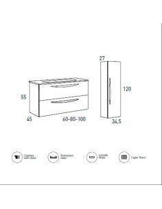 Mueble de Baño Arco Ceniza 2