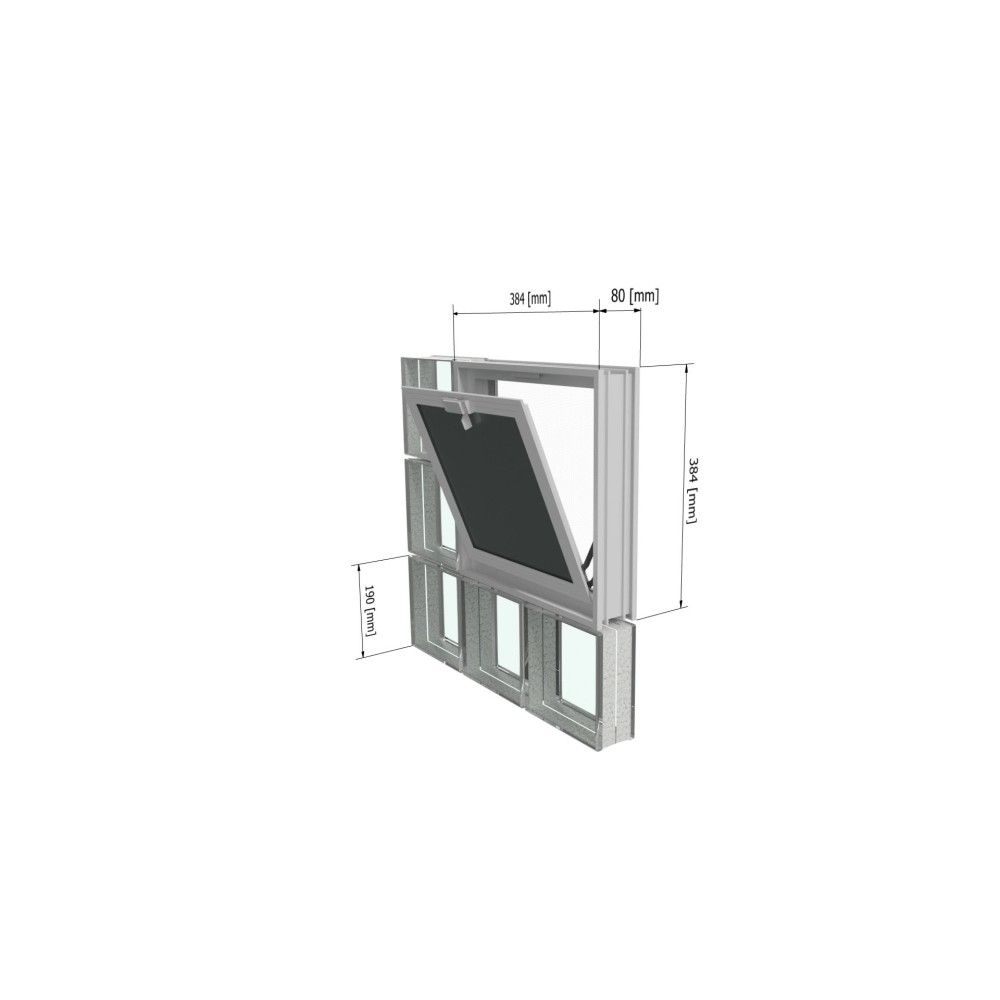 Ventana de ventilación con mosquitera 38x38x8