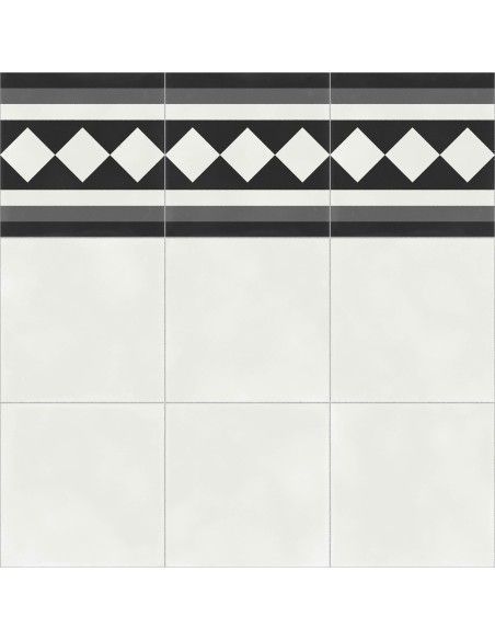 Vienna White Border Natural 60x60