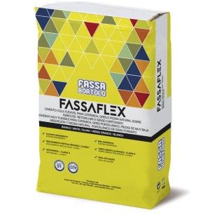Cemento cola porcelánico blanco FASSAFLEX C2 TE S1 25 Kgs.