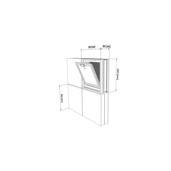 Ventana de ventilación con mosquitera 30x30x10