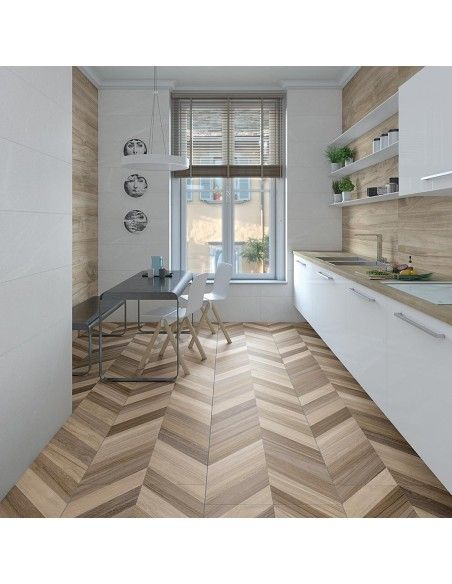 Azulejo en espiga efecto madera