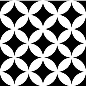 District Circles Black 20x20 - Mayolica