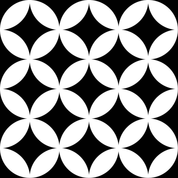 District Circles Black 20x20 - Mayolica