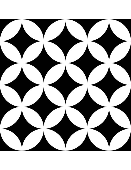 District Circles Black 20x20 - Mayolica