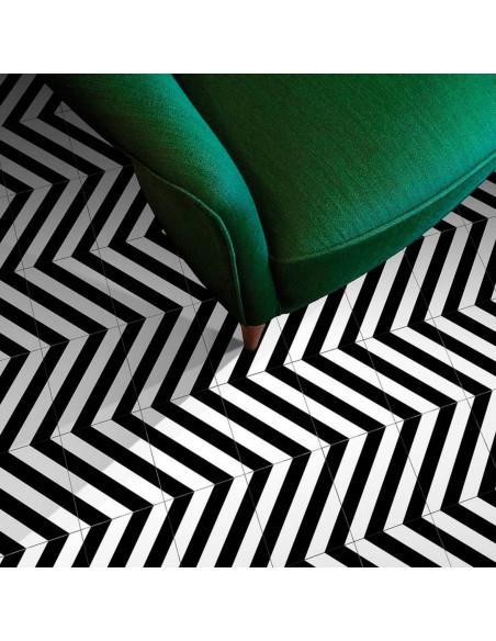 District Lines Black 20x20 - Mayolica